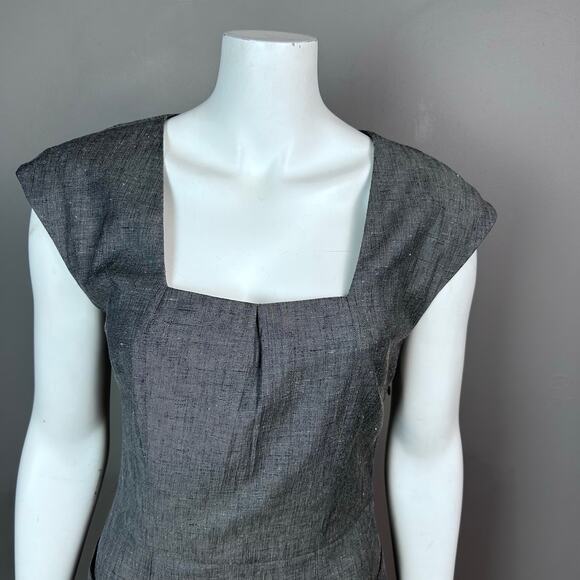 L'Agence Revolve Dress Size 4 gray corpcore milkmaid office sleeveless academia - Picture 6 of 9